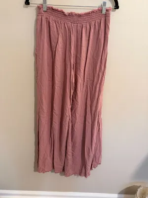 Vanilla Star Women’s Pink Wide-Leg Tassel Drawstring Pants thumbnail 7