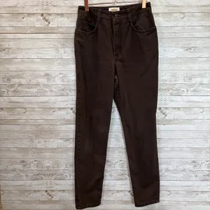 Talbots Petite Womens 4P Jeans Brown Straight Leg 100% Cotton thumbnail 3