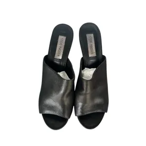 Steve Madden Leather Lucite Clear Heel Mules Size 8.5 thumbnail 3