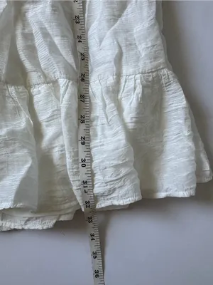 Selfie Leslie Secret Garden Long Sleeve Smocked Bodice Dress White Size XS NWT thumbnail 6
