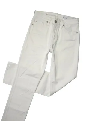NWT Adriano Goldschmied AG Mari in Powder Ivory Slim Straight Stretch Jeans 26 thumbnail 2