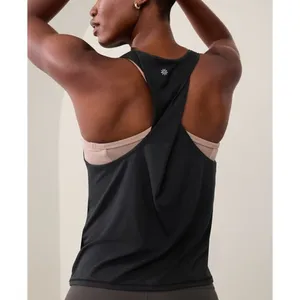 Athleta M With Ease Twist Back Tank Black Medium thumbnail 5
