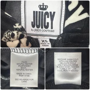 Y2K JUICY COUTURE Velvet Logo Print Hooded Jumpsuit Black Velour Vintage Glam XS thumbnail 10