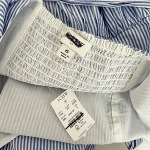 J.Crew Striped Sleeveless Belted Tiered Dress White Banker Blue Retro US 6 NWT thumbnail 6