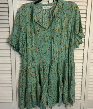 petal & pup | size large floral ruffle dress thumbnail 1
