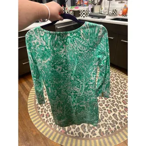Lilly Pulitzer 'Bungle Jungle'‎ long sleeve Daylin dress green leaf print medium thumbnail 4