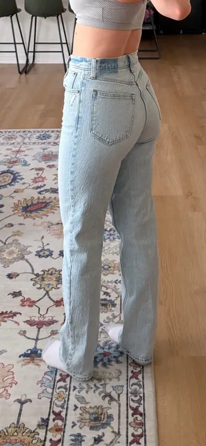Abercrombie & Fitch Light Blue Straight Leg Jeans thumbnail 4