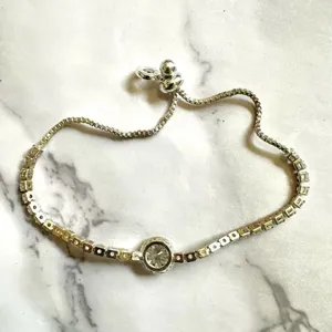 Anne Klein faux diamond slider bracelet thumbnail 4