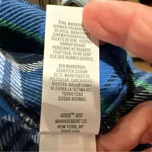 Aerie By Aritza Long Sleeve Womens Shirt Plaid Nwot Blue Xl thumbnail 9