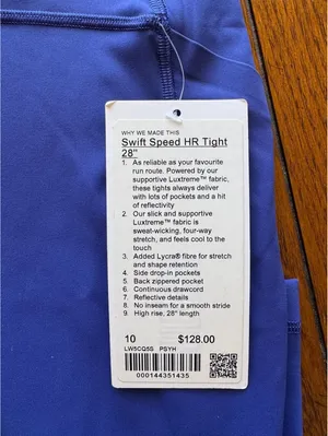 Lululemon Swift Speed With Pockets High Rise 28” Psychic Size 10 NWT thumbnail 5