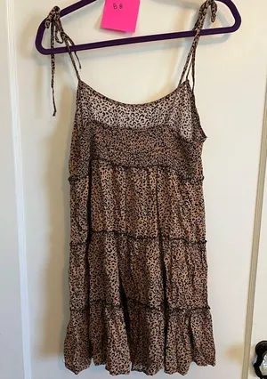 Leopard print sun dress Tan Size L thumbnail 4