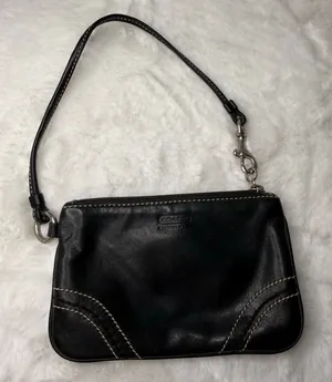 y2k COACH Black Leatherware Wristlet thumbnail 1