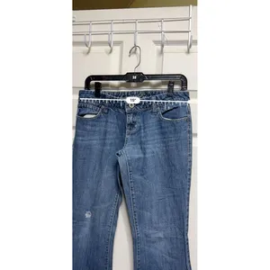 American Eagle Women Blue‎ Medium Wash Low Rise Wide Leg Flare Jeans Size 4? thumbnail 3