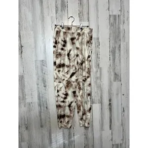 Dunnes Stores Tie Dye Lounge Set Size Small Brown Cream Sweatshirt Joggers Match thumbnail 7