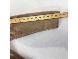 Chico's Open Front Faux-Pearl Cardigan Sweater Size 1 Medium Wool Blend Brown thumbnail 12