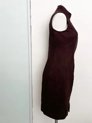 Tommy Hilfiger Sleeveless Faux Suede Feel & Look Front 2-Way Zip Dress Sz 6 NWT thumbnail 4