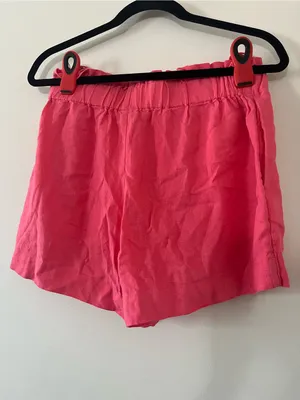 A New Day Pink Linen Blend Pull On Shorts Small Coastal Euro Summer Resort thumbnail 4