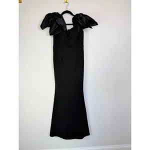 Lulus Pristine Sensation Black Bow Off-the-Shoulder Maxi Dress Size Medium thumbnail 4