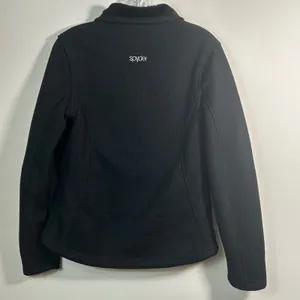 Spyder Womens Black‎ Waffle Knit Full Zip Faux Fur Lined Sweater Jacket Small thumbnail 2