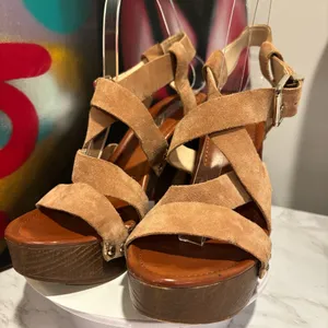 INC International Concepts Camira Suede Studded Platform Block Heel Sandals thumbnail 5