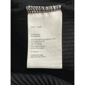Oak + Fort Women's Black Ribbed Off Shoulder Long Sleeve Crop Tee T-Shirt Top XS thumbnail 6