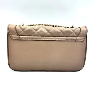 Badgley Mischka Quilted Crossbody Bag Women‎ Small Taupe Gold Studded Glam Purse thumbnail 5
