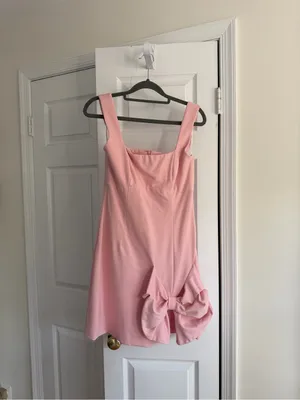 ELLIATT Pink Bow Mini Dress Size Medium Square Neck Party Dress thumbnail 5