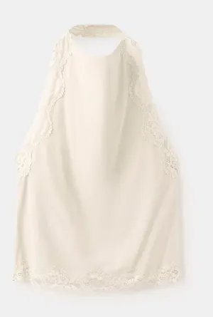 Mango Halter Lace Trim Camisole NWT thumbnail 1