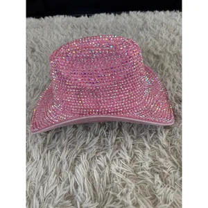 Sparkling Pink Rhinestone Cowboy‎ Hat Bling Western NWOT thumbnail 5