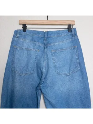 NWT Reformation Cynthia High Rise Straight Leg Jean 30 Mykonos Relaxed Blue thumbnail 11