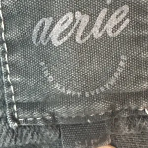 Aerie Womens Wide Leg Overalls Charcoal Gray Raw Hem Denim Size‎ Small thumbnail 3