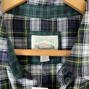 American Eagle Outfitters Plaid Button Down Lounge Flannel‎ Top Size Medium New thumbnail 2