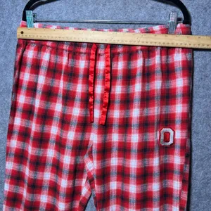 Ohio State Buckeyes Plaid Lounge Pants Sleepwear Joggers Size L‎ Red White thumbnail 3
