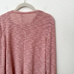 [Free People] Blush Pink Ribbed Knit Aura Layering Long Sleeve Top Crew Neck XL thumbnail 8