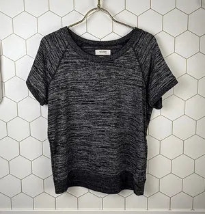 Golden TNA by Aritzia Heathered Wash Grey Short Sleeve T-Shirt - Size - Medium thumbnail 1