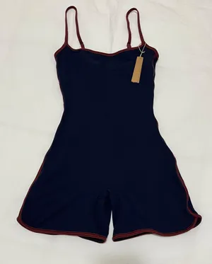 SKIMS Fits Everybody Contrast Trim Bodysuit In Navy thumbnail 1