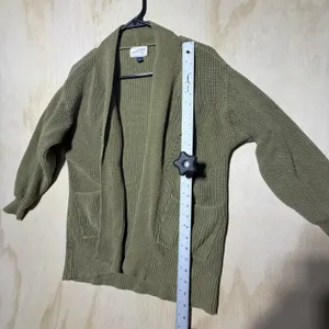 Universal Threads Womens XS Olive Green Chunky Knit Open Front Cardigan Sweater thumbnail 6