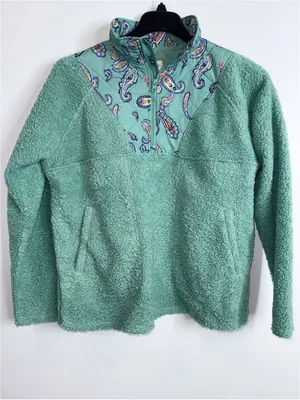 Vera Bradley Manor teddy fleece quarter zip pullover size medium thumbnail 2