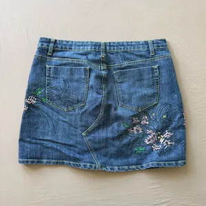 Vintage Baccini embroidered denim mini skirt thumbnail 2