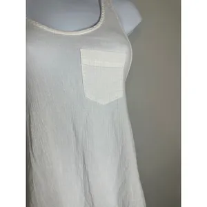 Victoria's Secret White Cotton Macrame Fringe Racerback Tank‎ Cover-Up Dress S thumbnail 3