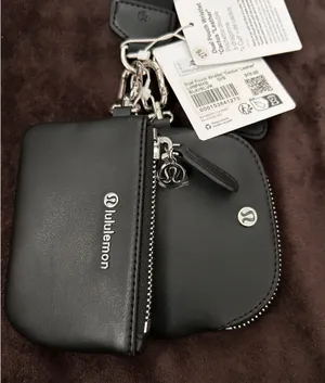 Lululemon Dual Pouch Wristlet Black Leather thumbnail 4