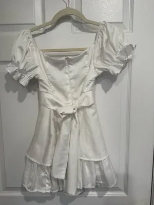 White Puff Sleeve Romper thumbnail 2