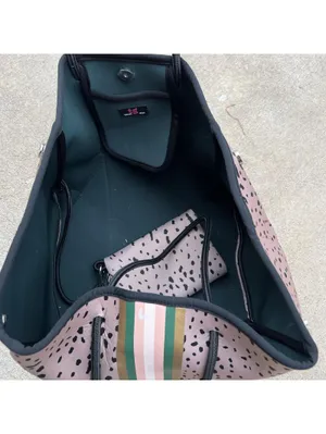 Taylor Gray Striped&Animal Print tote bag with Wallet Chain thumbnail 5
