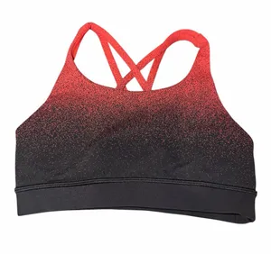 lululemon athletica Red to Black Ombre Crisscross Back Sports Bra thumbnail 1