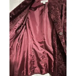 Coldwater Creek Jacket Maroon‎ Red Women Tapestry Button Up Long Sleeve SZ M thumbnail 10