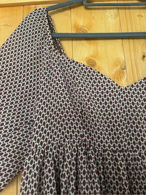 Abercrombie & Fitch Brown Geometric Print Long Sleeve Babydoll Mini Dress Size M thumbnail 4