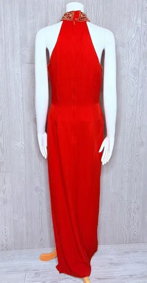 Vinatge Jessica McClintock gunne sax satan beaded sequin ball gown dress 9-10 thumbnail 7