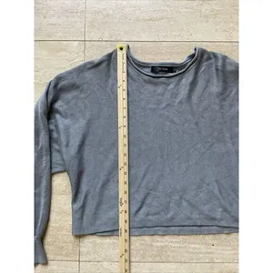 TECREW Mid Drift Cropped Pullover Knit Sweatshirt Gray Size L‎ Batwing thumbnail 3