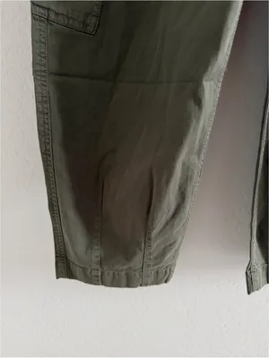 Abercrombie & Fitch Cargo Pants Barrel Leg Olive Green Elevated Casual Size 25/0 thumbnail 10