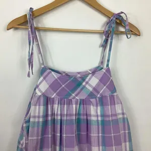 Entro Plaid Tiered Sundress Size Small Purple thumbnail 2